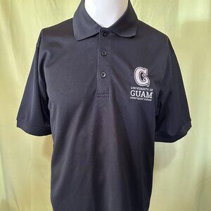 University of Guam Men's Black Polyester Polo Shirt Size Small Hafa Adai